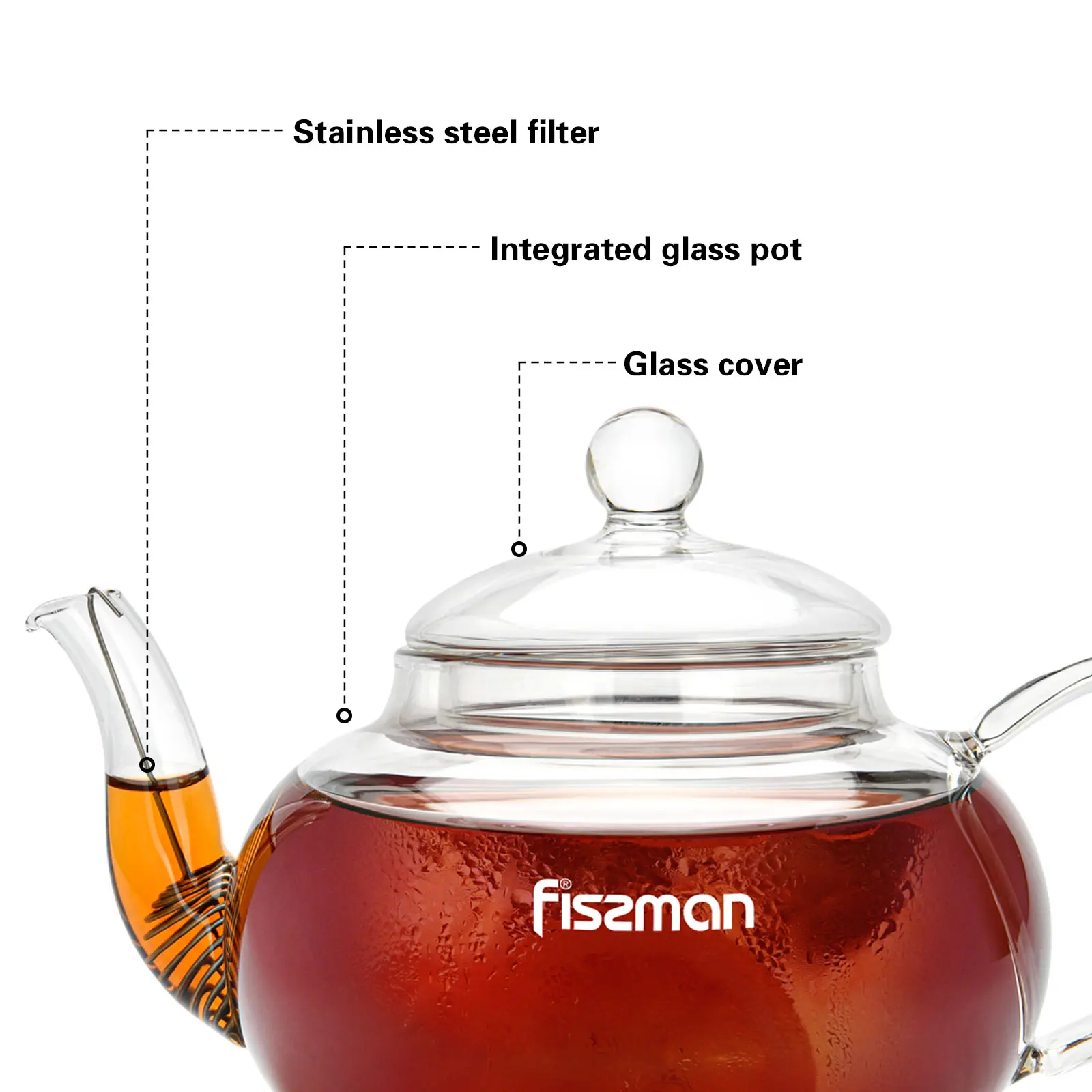 FISSMAN Tea Pot 800 ml with Steel Infuser