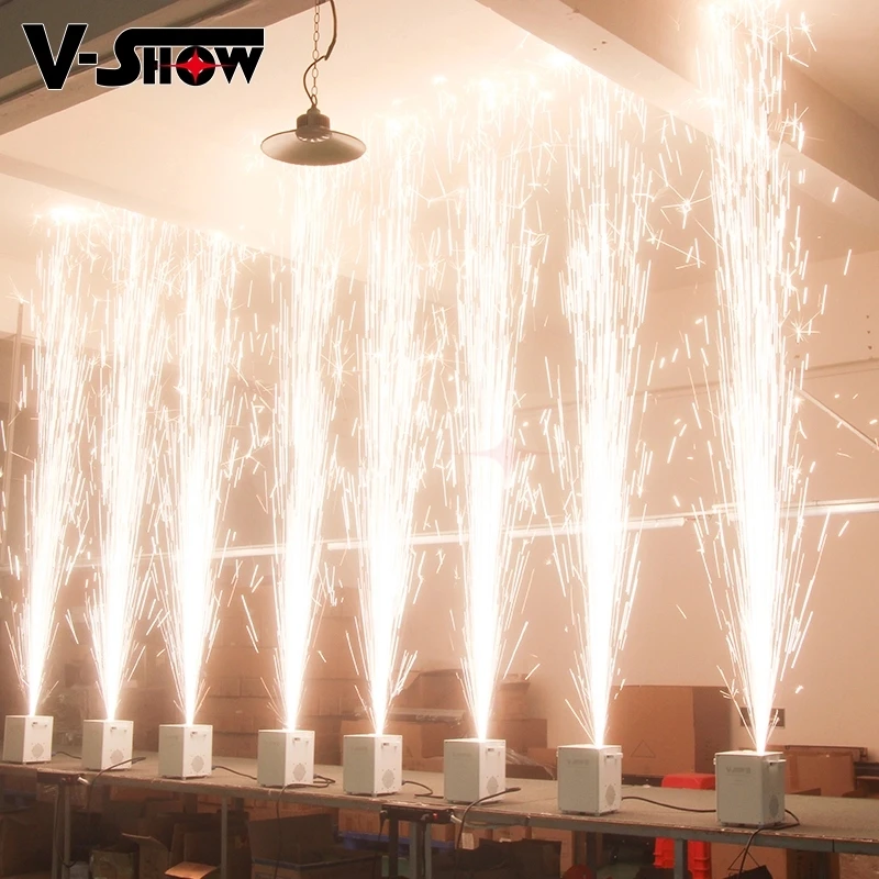 V-Show 4pcs With Flightcase 750W Remote Control Cold Spark Fountain Stage Effect Machine For Wedding