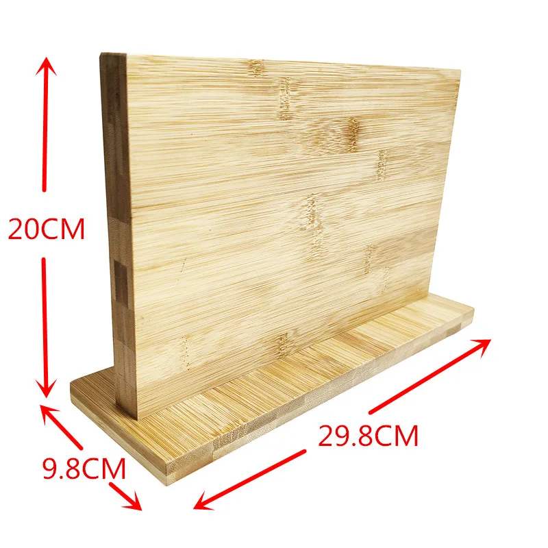 GOURMAID Home Kitchen Knife Holder Double-sided Magnetic Bamboo Knives Stand