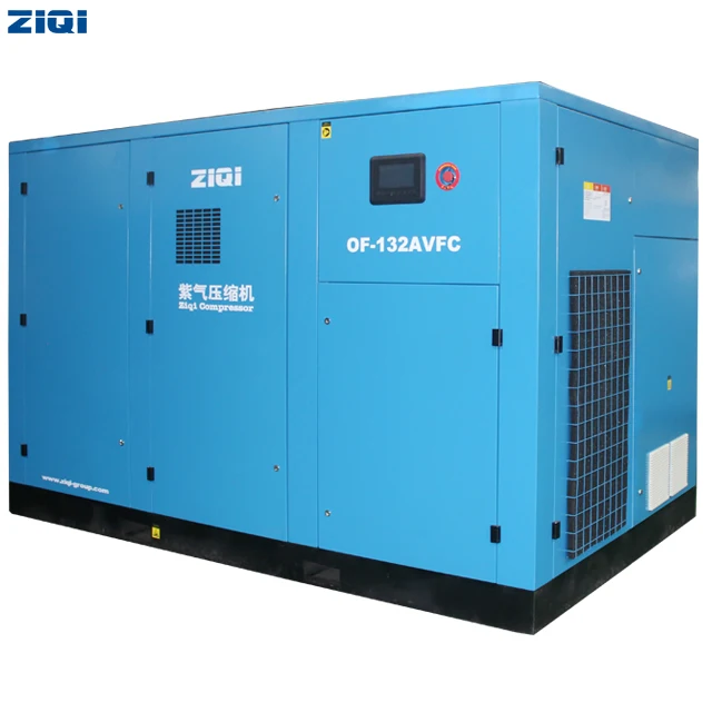 High work efficiency 132kw 7bar 8bar variable frequency water lubricated medical stationary air compressors air cooling machine