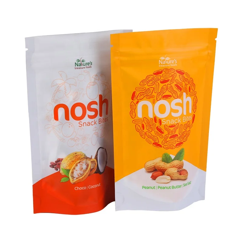 Custom printed stand up aluminum foil ziplock pouch food grade packaging bags for crisps