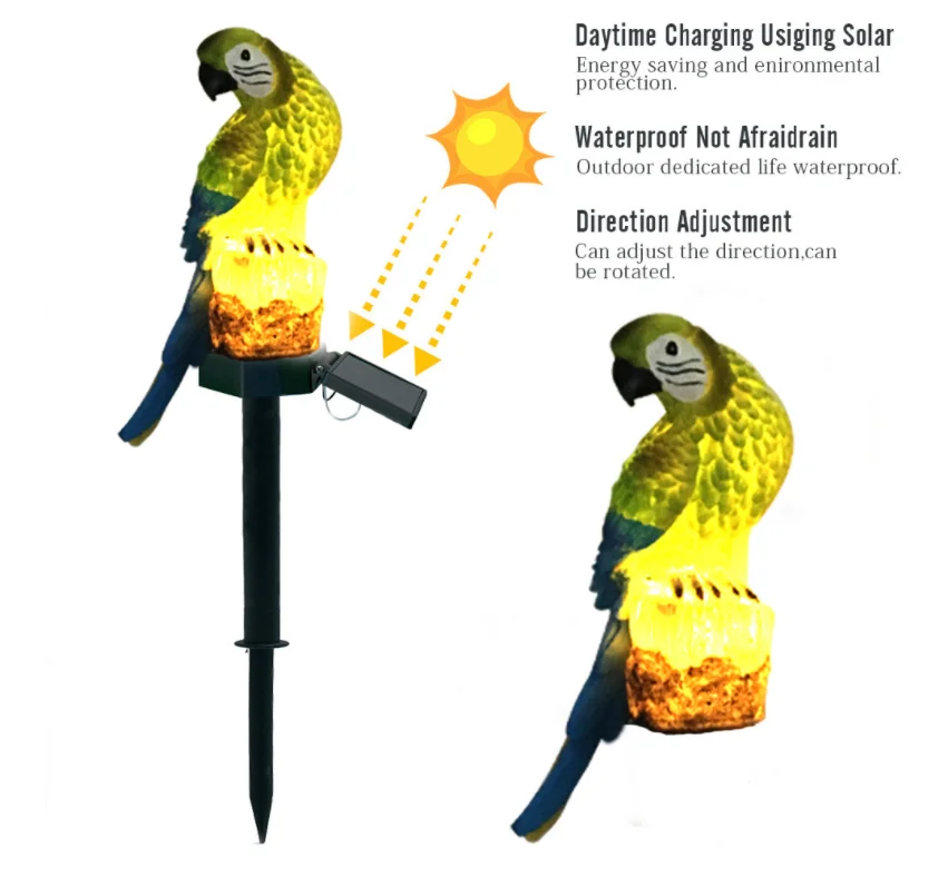 Wholesale New Style Waterproof LED Solar Garden Light High Quality Parrot Lawn Lamp Solar Outdoor Garden Decoration Light