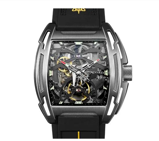 CIGA DESIGN Watch Automatic Mechanical Wristwatch IP Titanium Coating Case Sapphire Crystal Luminous Timepiece Silicone