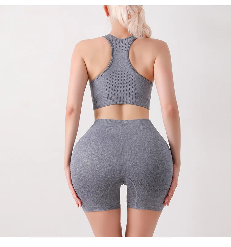 Custom 2023 Seamless workout clothing yoga sets fitness women sports sets gym leggings sports bra shorts workout sets