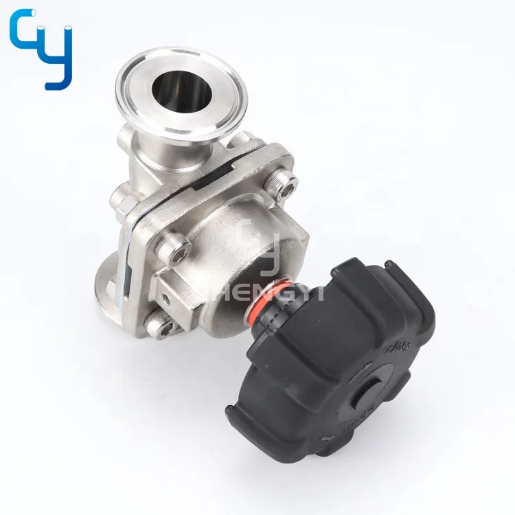 Sanitary stainless steel aspetic diaphragm valve with high temperature handwheel DN25