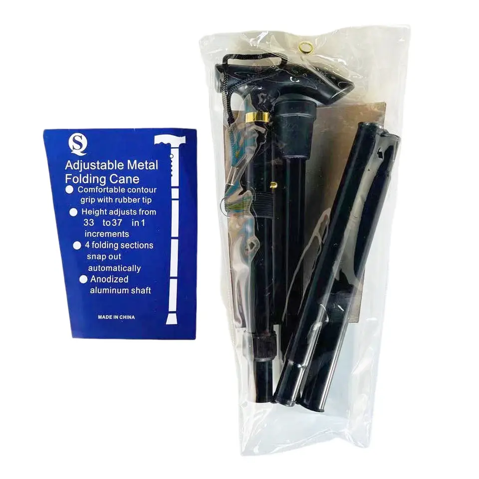 Hot sale in 2023 Custom portable folding adjustable old people elderly walking aids foldable cane walking sticks