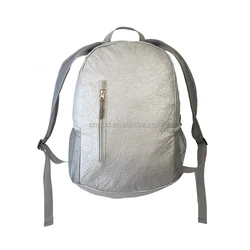 Silver Black Eco-friendly Waterproof Tyvek Foldable Backpack Lightweight Reusable Tyvek Folding Backpack Anti-tear Anti-wrinkl