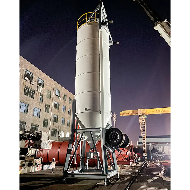CE ISO 30t to 200 size mobile concrete bulk cement silo for concrete batching plant