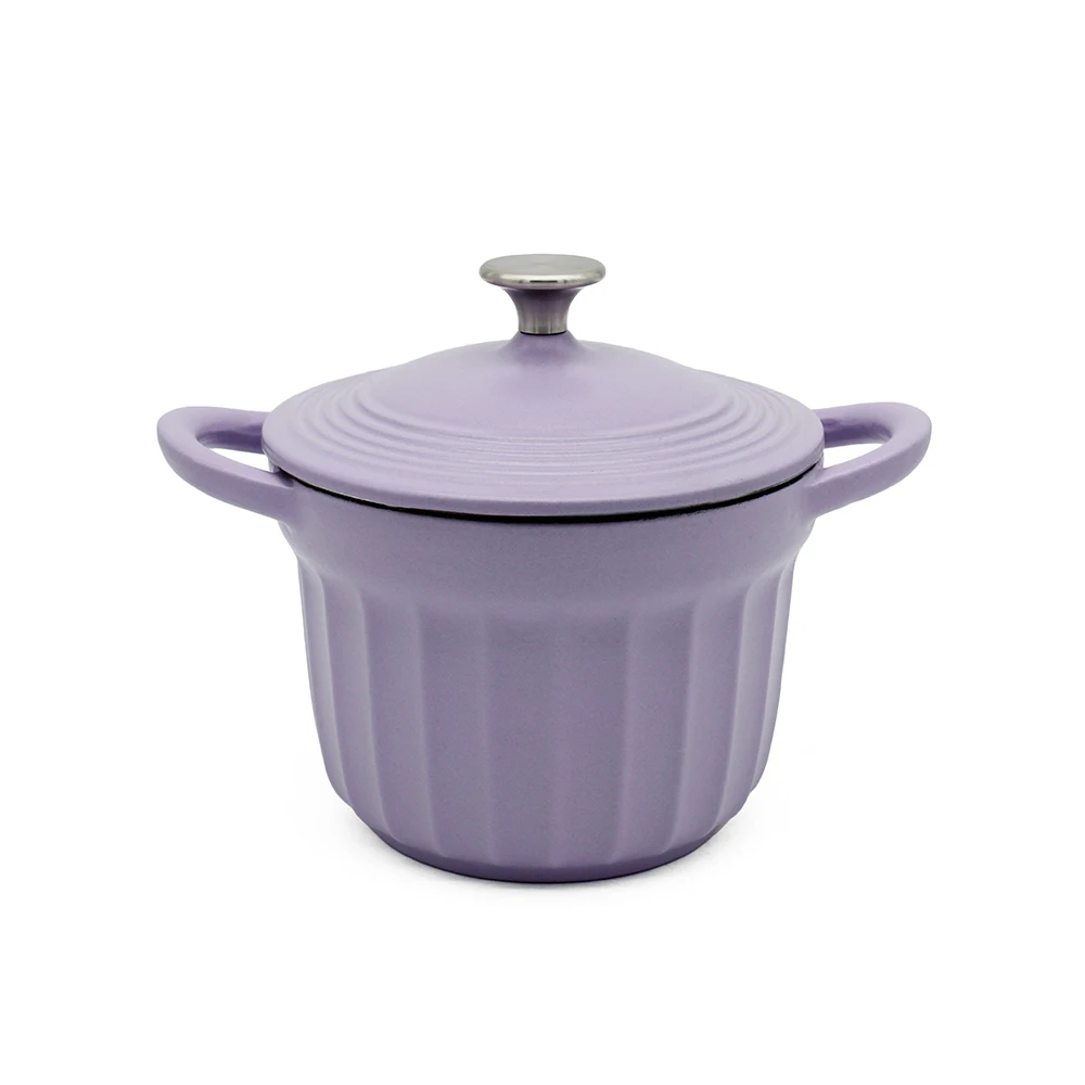 Bright Houseware 16cm Violot Cast Iron Cocotte Mini Purple Cookware Set Wholesale Enamel Dutch Oven Pot Cast Iron Every Cocotte