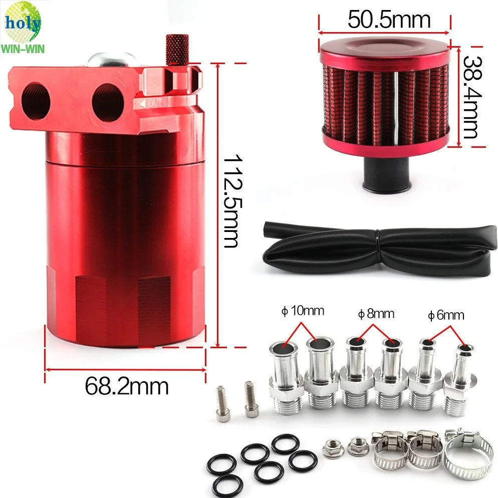 High Quality Aluminium Racing Oil Catch Tank/ Air Oil Separator Breather Filter Can Anodizing Multicolored Auto Parts OEM/ODM