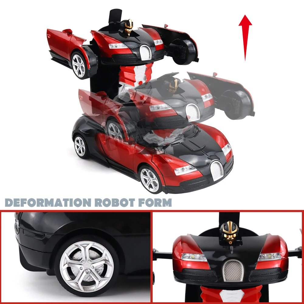 2 in 1 One button electric deformation car remote control car RC transformation Robot car Toy for kids