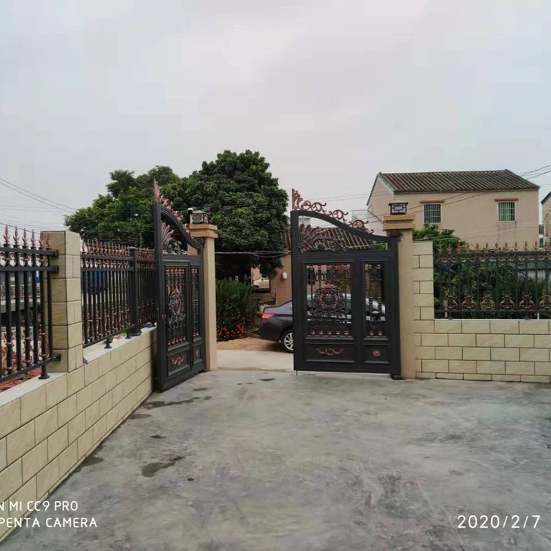  Лидер продаж золотые крашеные кованые железные ворота