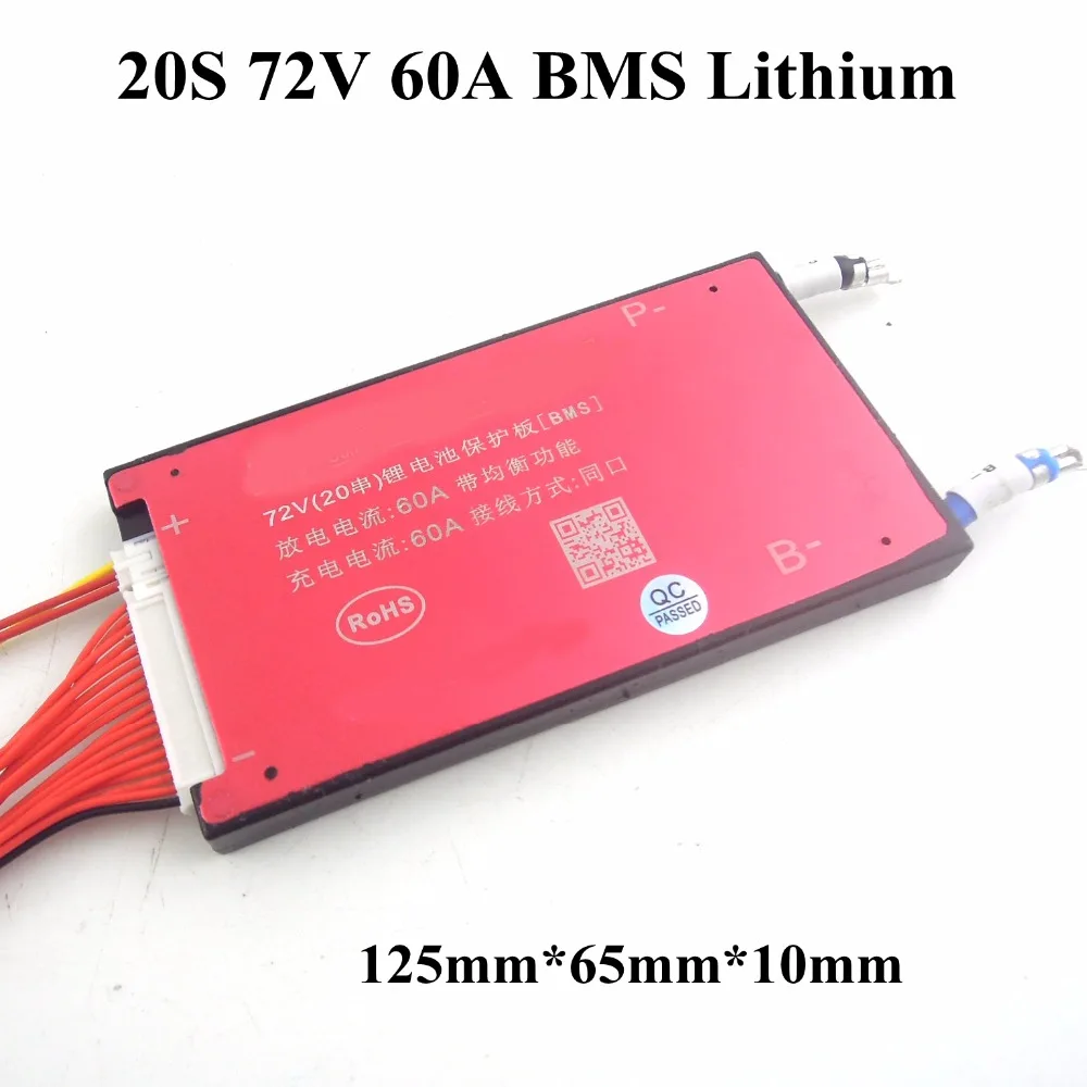 Lithium Battery Bms 20S 72V 60A Discharge Waterproof BMS 3.7v protection Board for 20s 72v Li Ion Pack