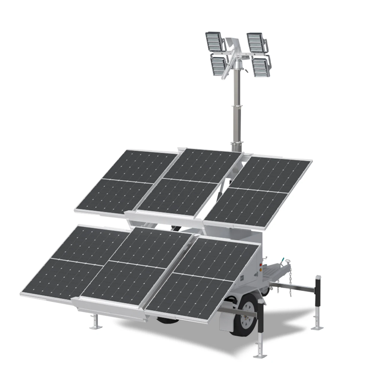 Night Work Solar Light Trailer Portable Lighting Tower
