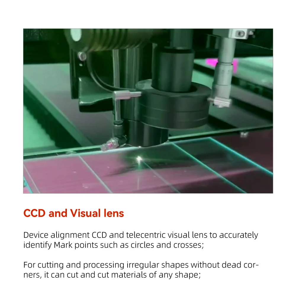 High accuracy glass cutting machine fiber laser cutting machine 600*700mm 10-100w for large area with chiller water cooled