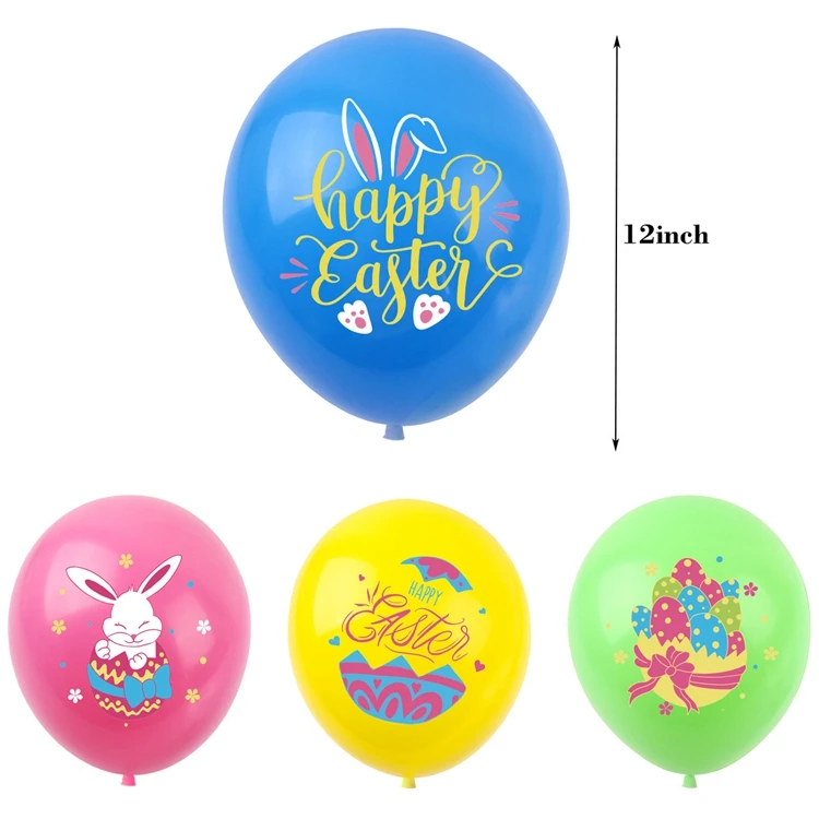 Easter Latex Balloons Rabbit Banner Egg Cake Topper Kit Festival Party Layout Prop For Spring Easter Birthday Party Decors KK016