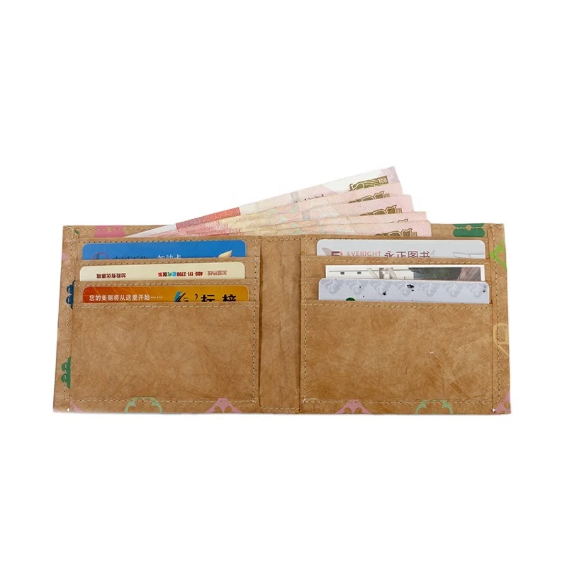 Manufacturers customized  unisex Tyvek paper wallet   eco-friendly easy to carry  purse  bank card storage bag foldable wallet