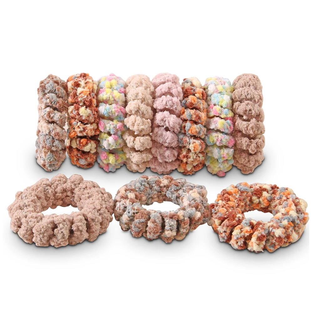 Плюшевые спиральные Завязки для волос, шнур для телефона, резинки для волос, завязки для волос, без сгибания, держатели для конского хвоста для женщин и девочек