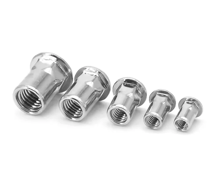 Manufacturer M3 M5 M6 M8 Stainless Steel Plated 304 Half Hex Rivet Nut Threaded Rivet Nuts with Flat Head Insert Nut
