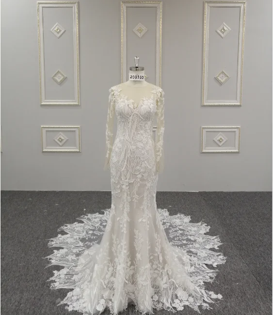 Luxury Mermaid long sleeves Wedding Dress