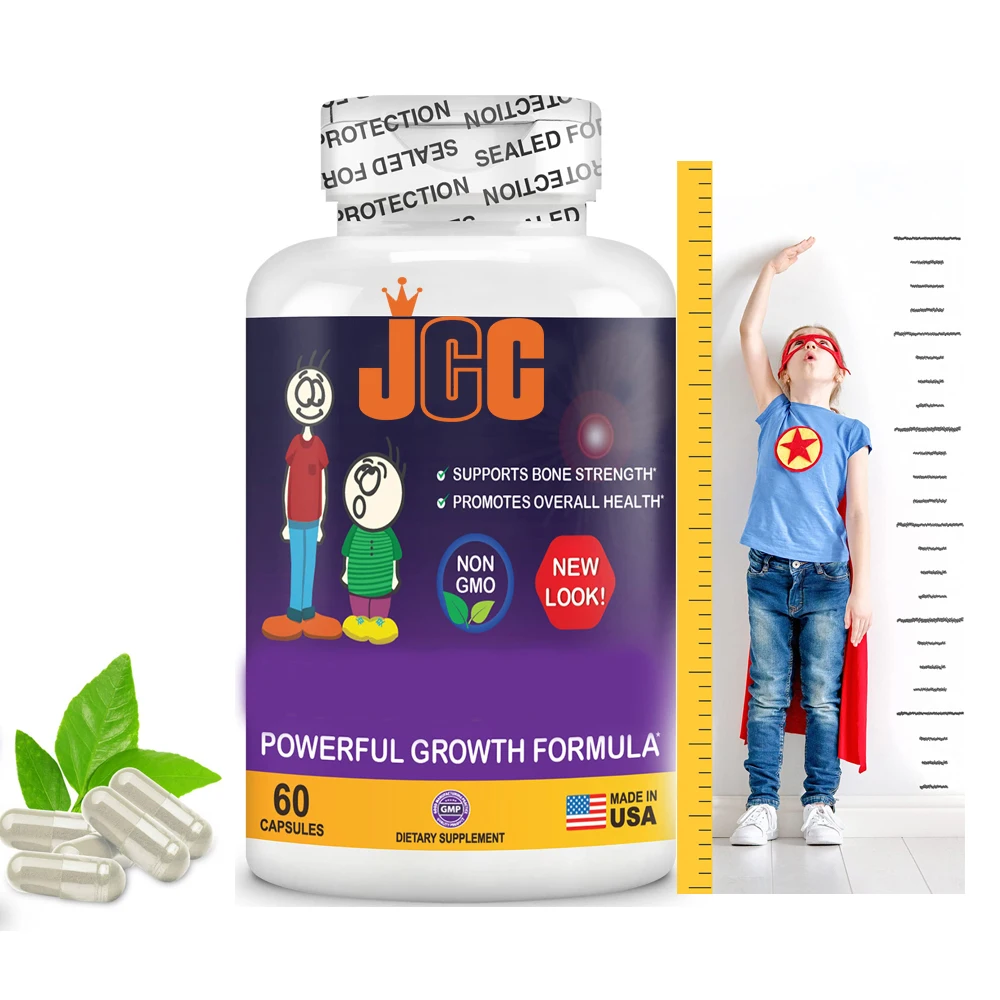 Natural Height Growth Supplement Calcium Capsules with Vitamin D3 & Magnesium for Kids Bone Strength Support