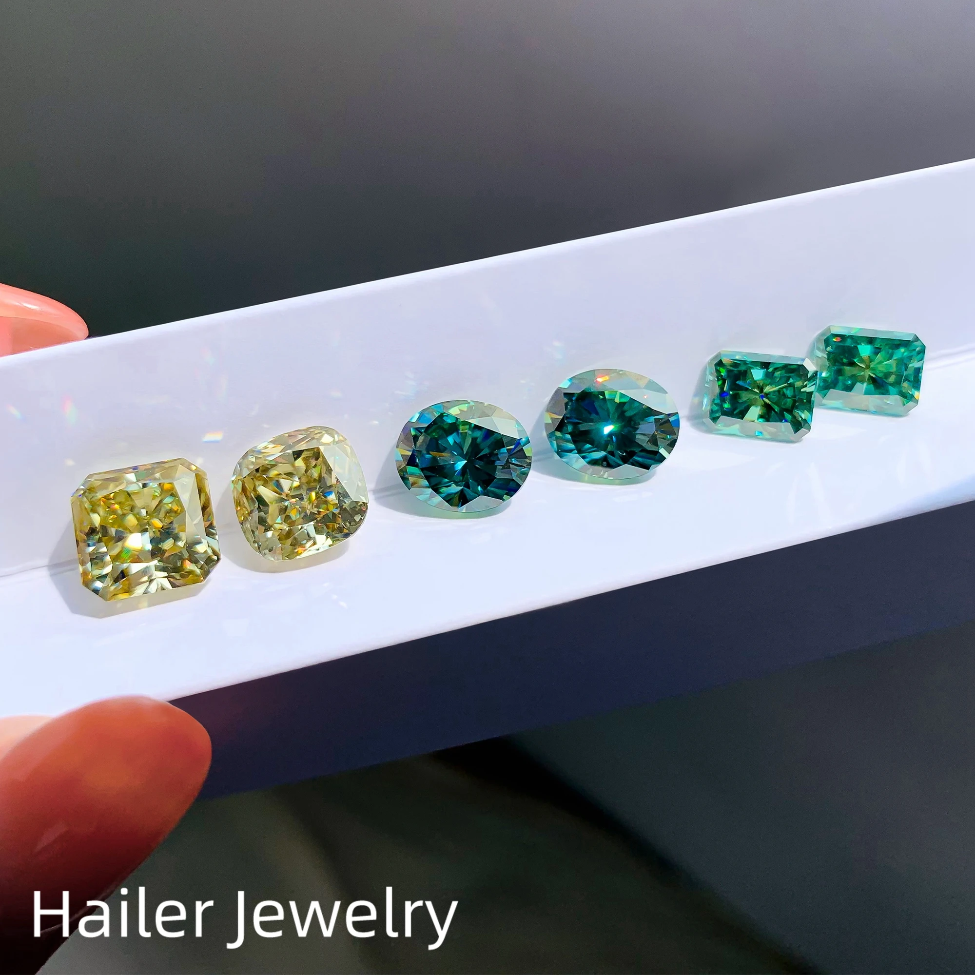 Wholesale dark green color fancy intense yellow cut moissanite stone loose diamonds vvs1