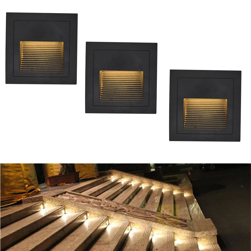 IP65 Waterproof Outdoor LED Foot Light Recessed Corner Wall Lamp Exterior Step Stair Lights