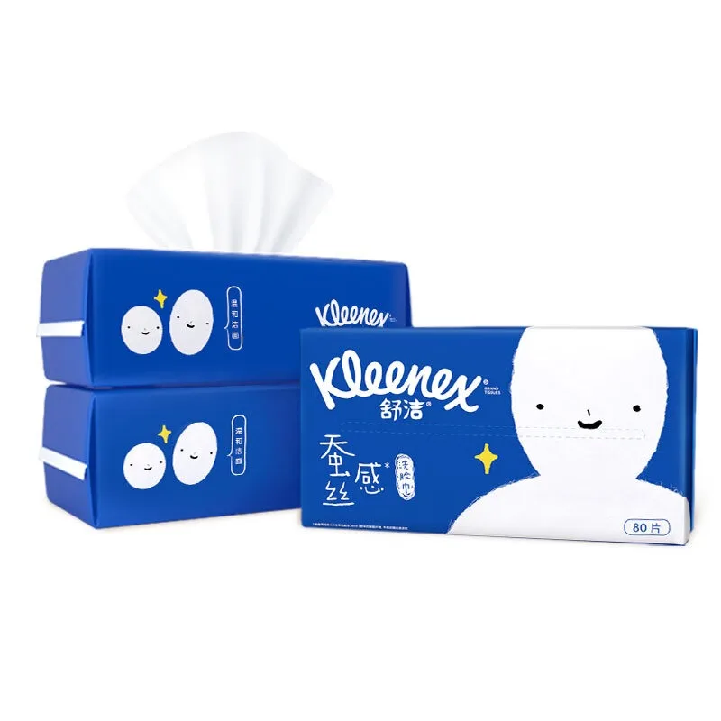 Kleenex Facial Washcloth  Large Soft Portable  Daily Cleaning Care Wash Face Disposable Face Towel 80Pcs