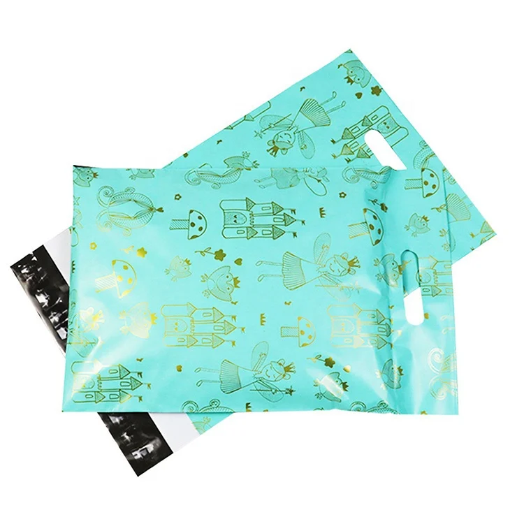 Sacchetti Postali Supplier Custom Logo Biodegradable Packing Courier Envelope Mailing Bag with Handle
