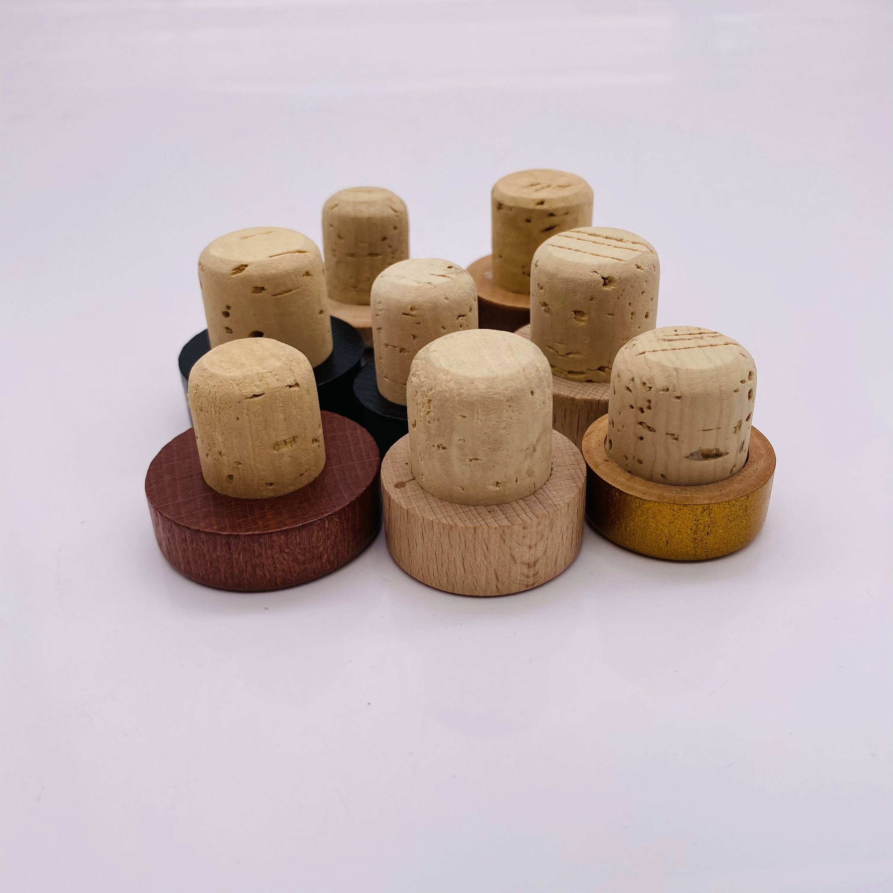 Popular Household High-end wood lid cork ball stopper cork stopper size Champagne Wine Stopper