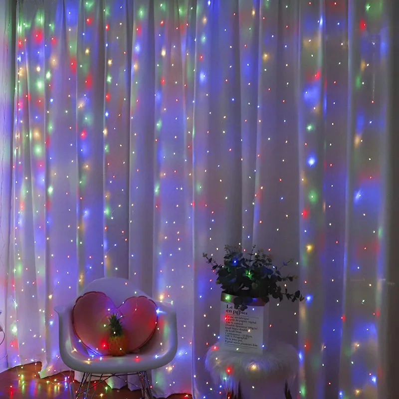 Curtain LED String Light Fairy Icicle New Year Christmas Garland Wedding Party Window Outdoor Decoration Light