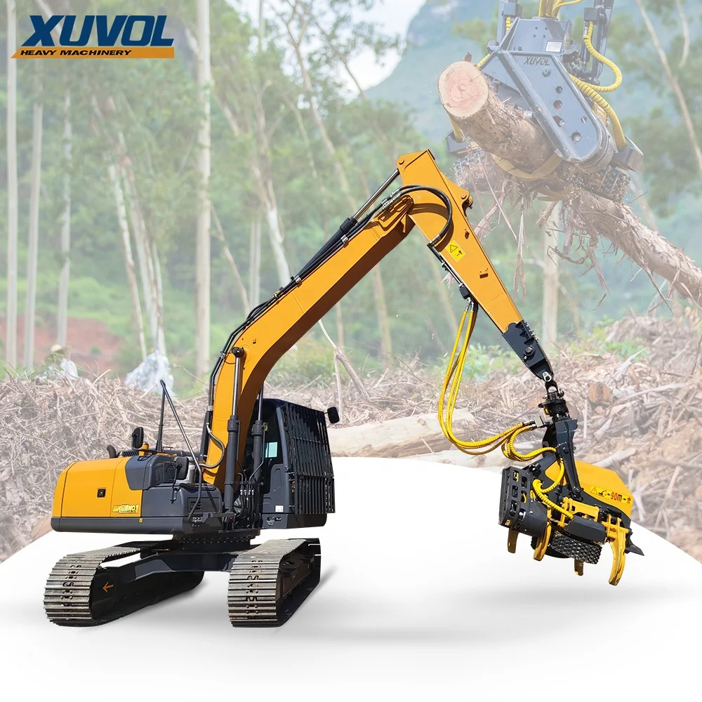 tree harvester head for excavator hydraulic wood cutter 360mm harvesting head grapple