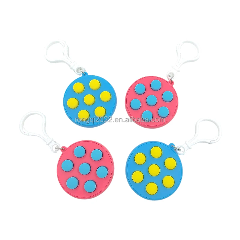 New Sensory Squeeze Fidget Clicker Press Bubble Pop Pop Toy Stress Relief Fidget Toys Keychain For Kids Adult