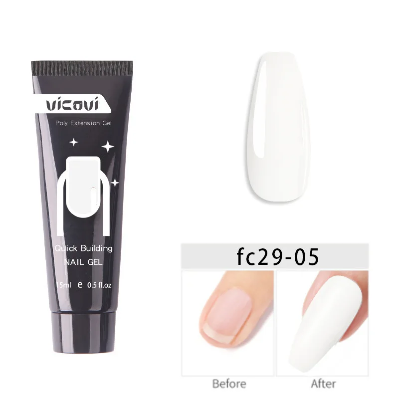 Wholesale 15ml Nail Gels Nail Crystal Acrylic Quick Building/Extension Gel Glitter Soak-Off Glue 22 Colors Nail Art Acrylic Gels