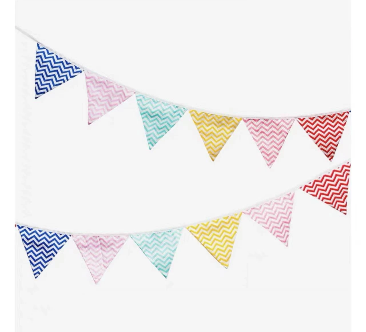 Colorful floral waves single layer cotton pennant birthday flag photo background wedding pull flag