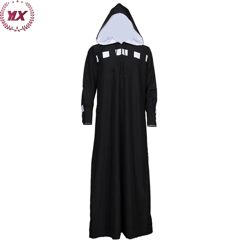 Men Islamic Robe Muslim Kaftan Moroccan hoodie  Robes Casual Dubai Saudi Arabia Men Jubba Thobe