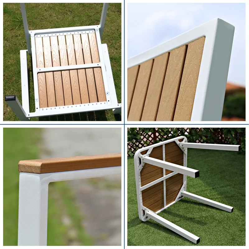 Hot Sale Aluminum Outdoor Furniture Cafe Restaurant Garden Plastic Wood Dining Chairs Tables