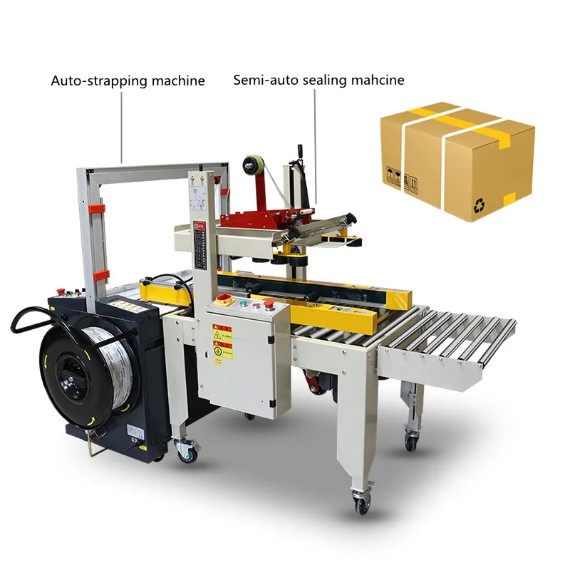 Best Selling Carton Corrugated Box Automatic Folding Sealing And Strapping Machines Line