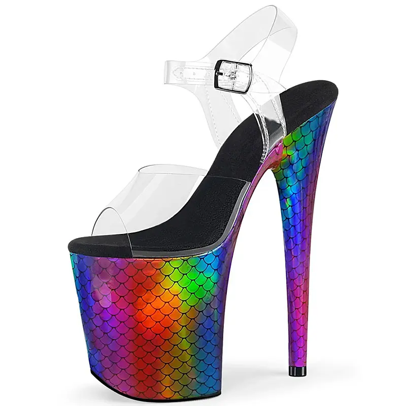 8In Ladies Exotic Sandals Women Pole Dance Shoes Colorful Nightclub Striptease Pole Dancer Shoes