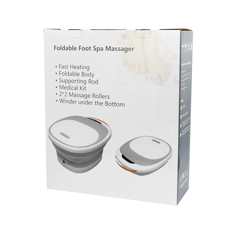 New Portable foldable infrared shiatsu reflexology foot massage electric heat bubble bath massager foot spa bath massager