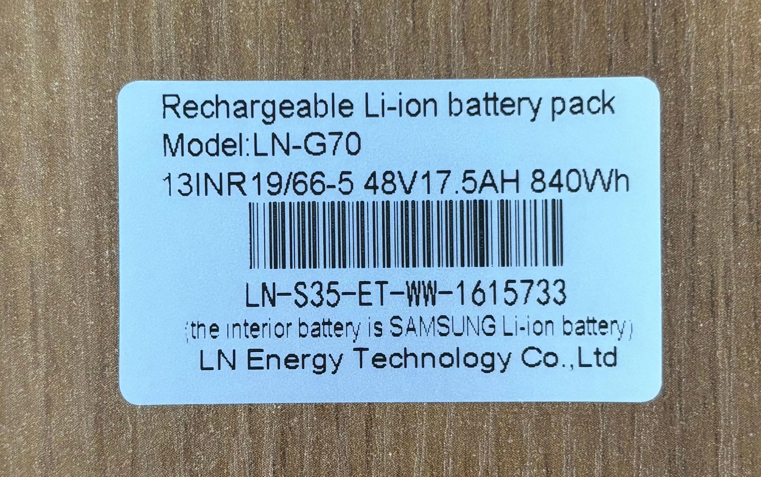 LN LNTOERP Best Selling 48V 17.5Ah Down tube Hailong G70 Electric Bike Folding Electric E Bike Lithium Ion Battery Pack
