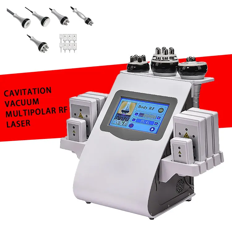 Hot Sell 6 In 1 Multifunction  40k Cavitation Vacuum Machine Fast Delivery Body Rf Slimming Fat Reduce Beauty Salon Use