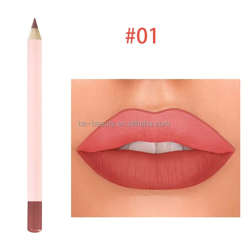 Professional makeup slim pink pen vegan waterproof brown lipliner high quality