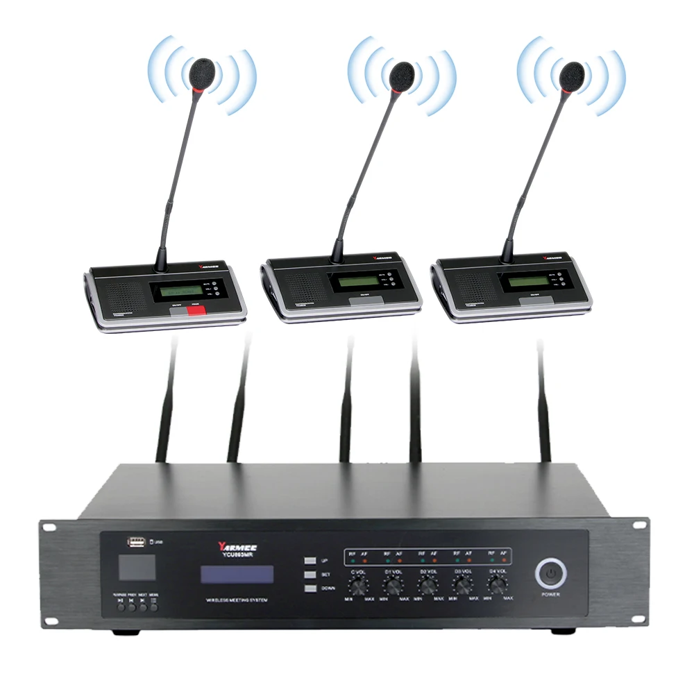Wireless conference microphone system conference sound system with built in speaker and USB recording