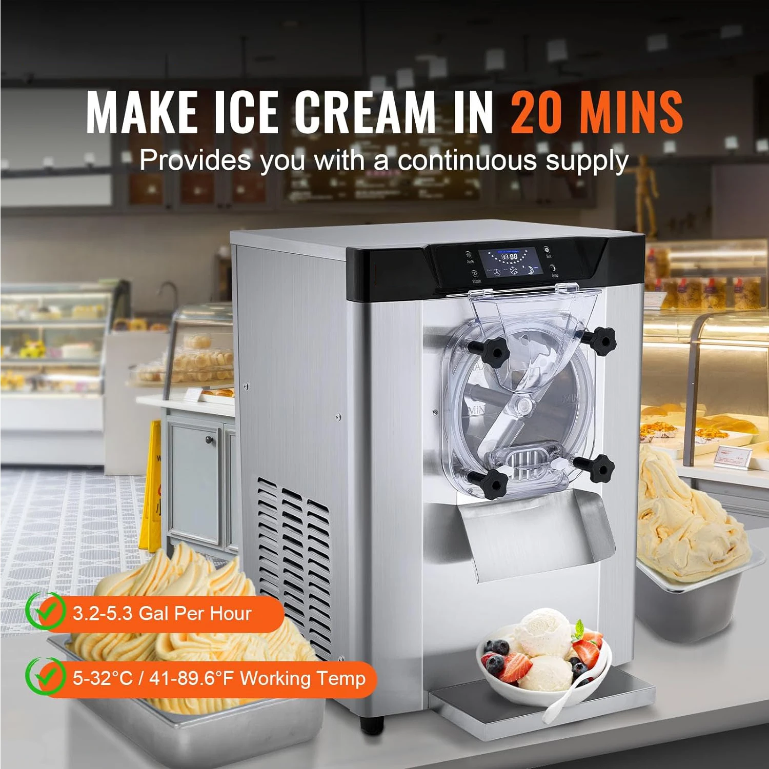Ice Cream Making Machine Prices Commercial Cylinder Gelato Hard Serve