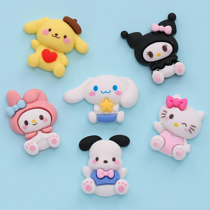 Large Size Sanrioed Kuromis Resin Accessories DIY Jewelry Phone Case Hair Clip Sticker Kawaii 3D Big Decoration Charms For Nail