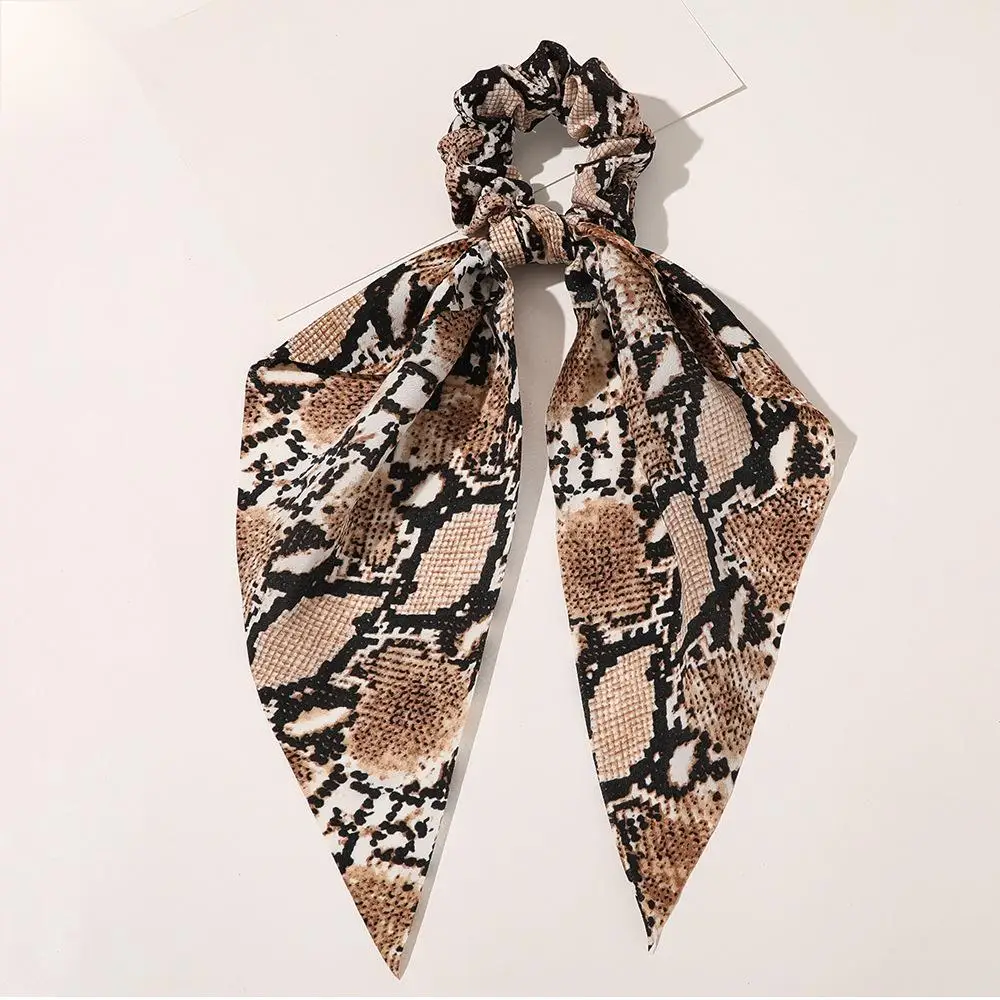 Wholesale New Style Hair Accessories Pure Color Long Ribbon Scarf Elastic Hair Bands For Women Cross Silk Satin Hair Scrunchies