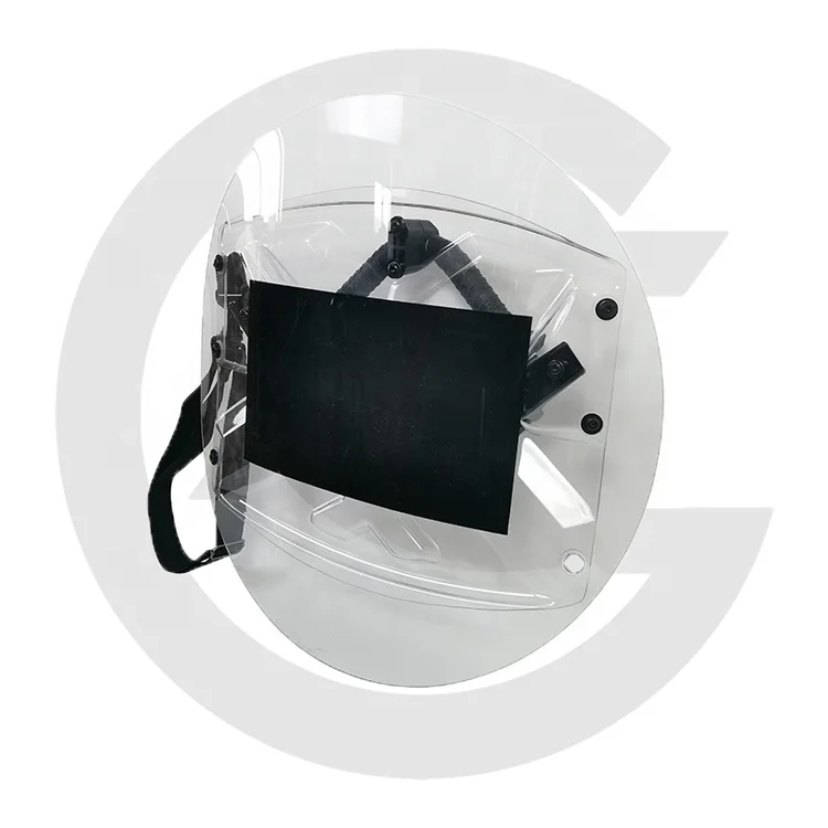 Custom Professional Safety Gear Transparent PC Tactical Round High Strength Shield polycarbonate security round shield