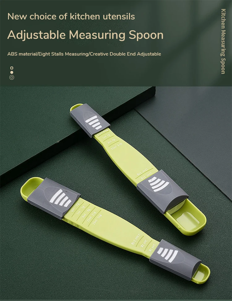 Measuring spoon Kitchen tools creative double end eight gears adjustable measuring spoon digital novice cook