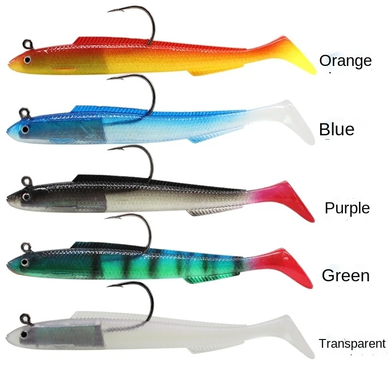 Hot Sales 15cm/30g Multicolor 3d Eyes Artificial Fishing Soft Bait Lead Wrapped Lures Musta Fishhook Seuelos Salmo